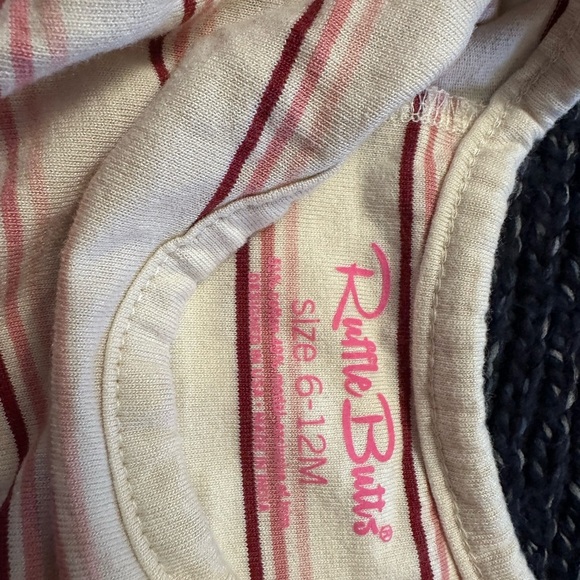 Ruffle Butts Pink Floral and Striped Bodysuit Set - Picture 4 of 5